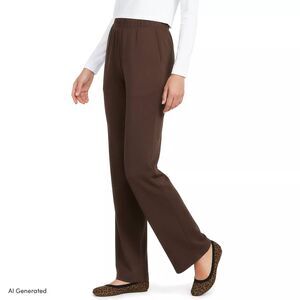 Lands' End Brown Sport Knit Pull On Pants Sz XL Butter Mom Capsule Wardrobe